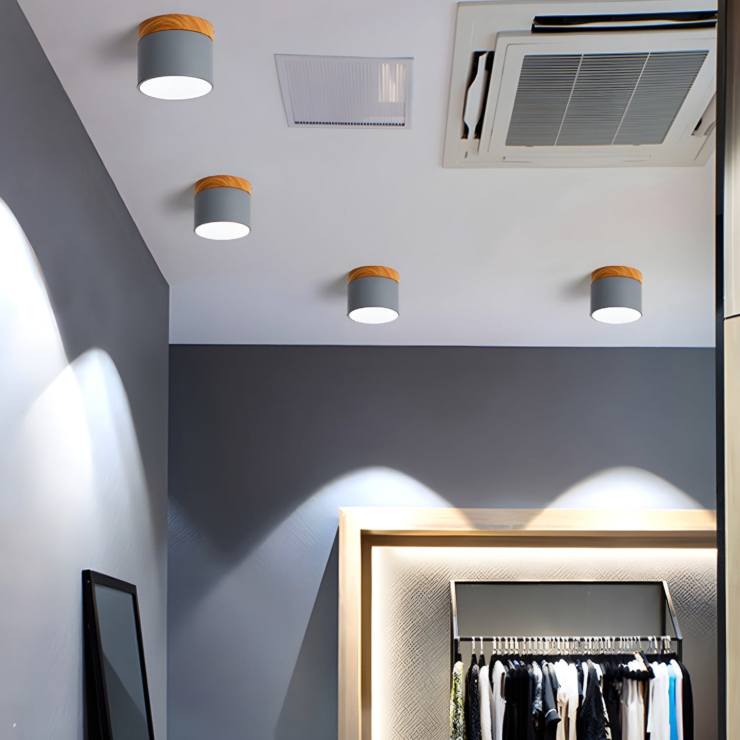 Alva Wooden Surface Downlight | Wood & Metal | Black, White, Grey, Blue, Green, Pink, Coffee