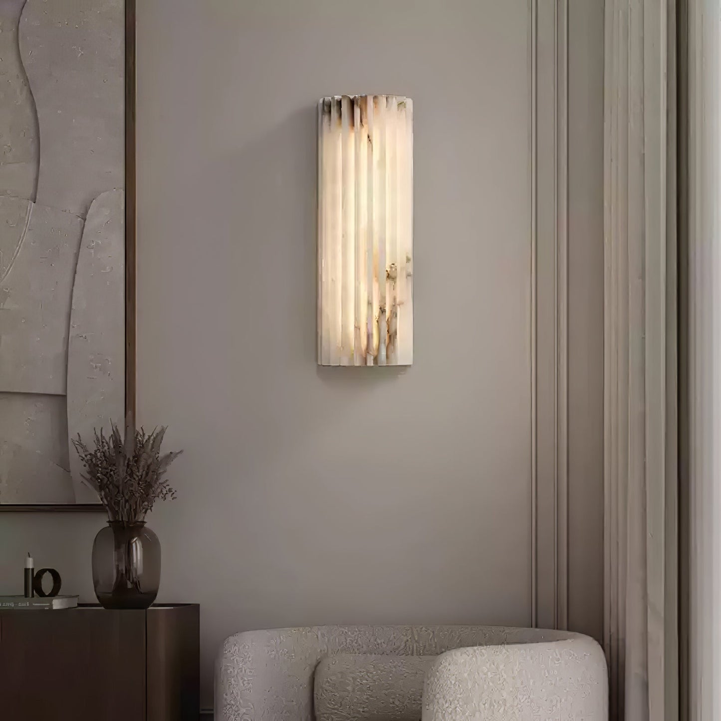 Alvia Alabaster Wall Light | Alabaster | White