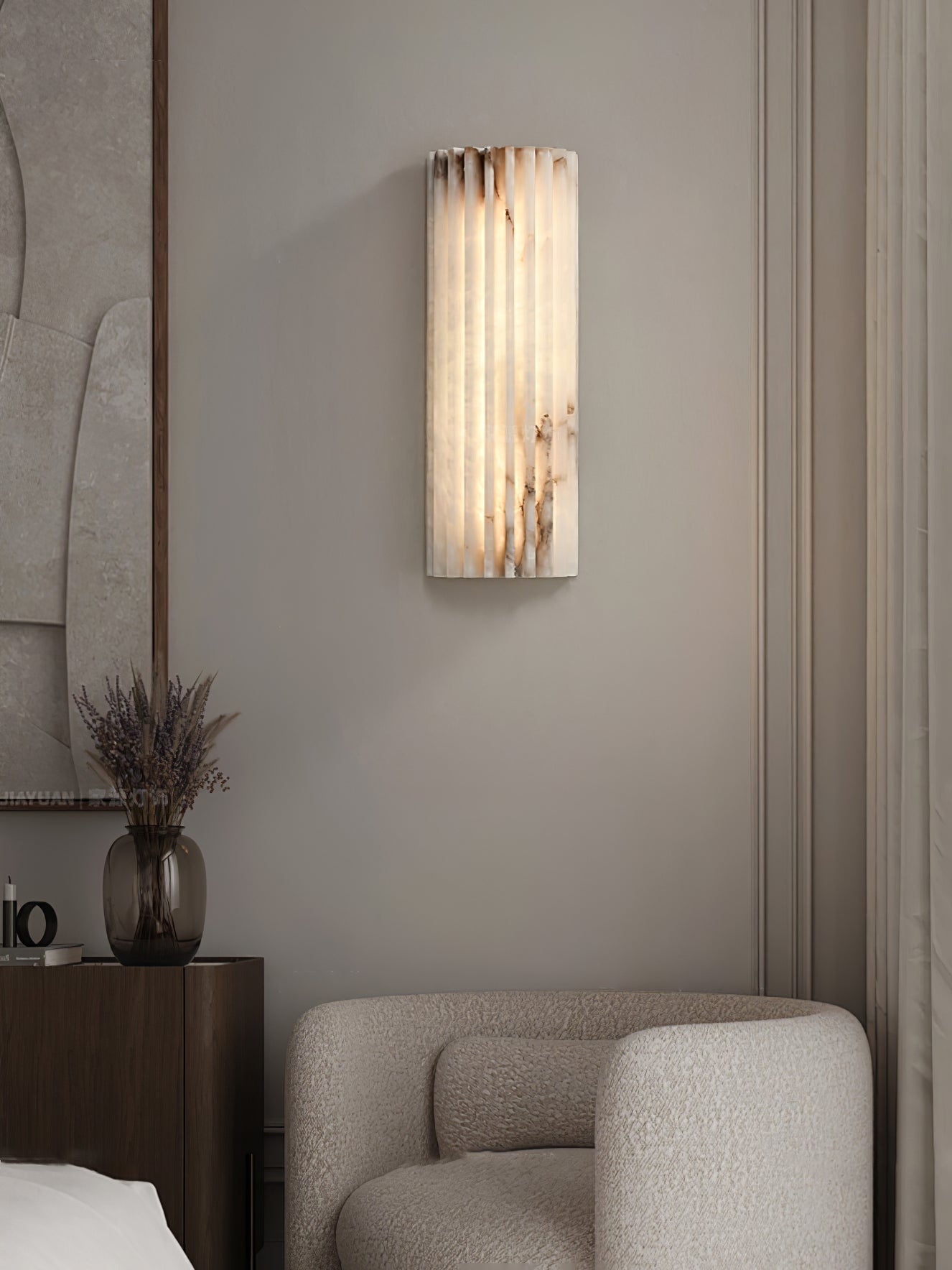Alvia Alabaster Wall Light | Alabaster | White