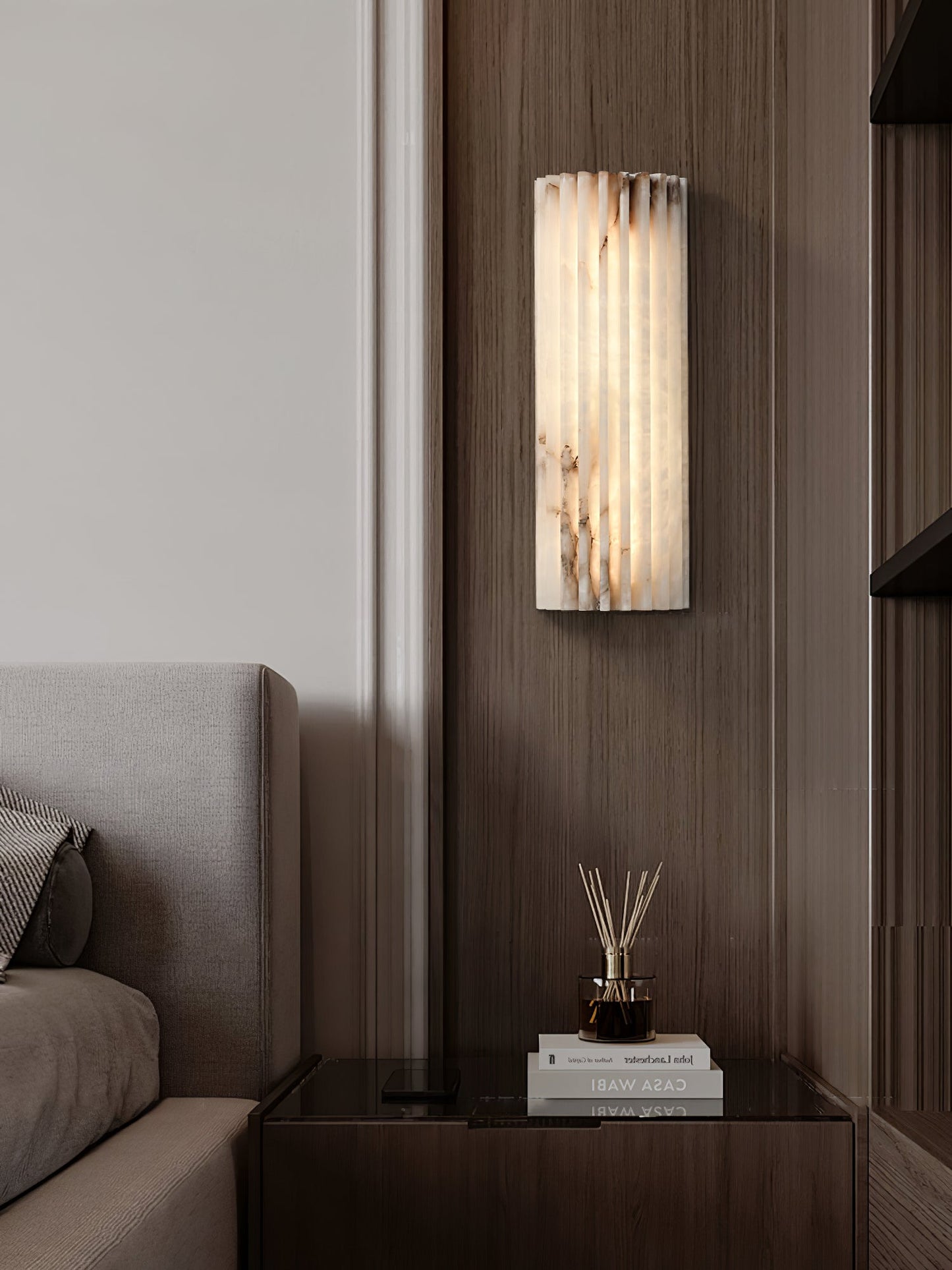 Alvia Alabaster Wall Light | Alabaster | White