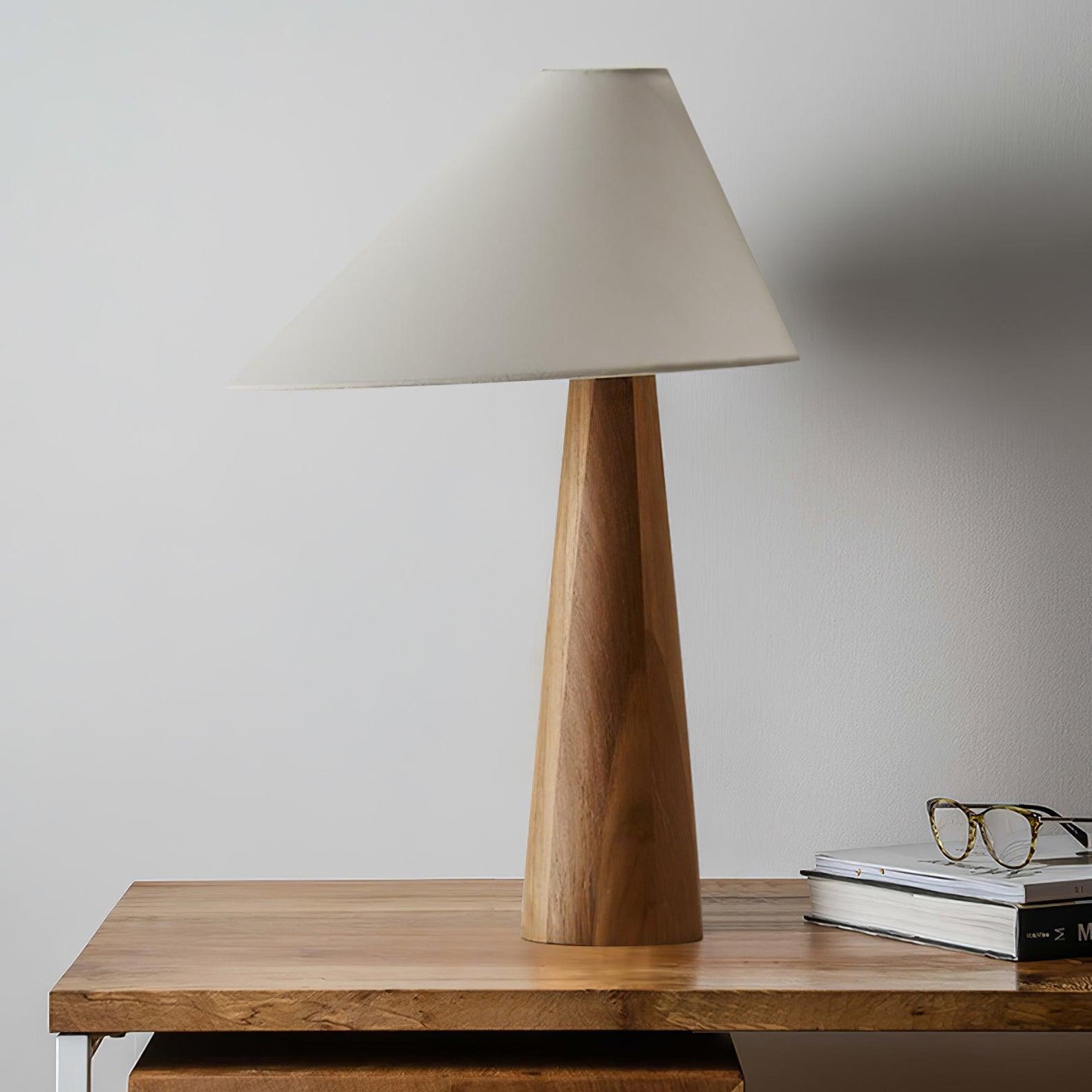 Alvin Table Lamp | Wooden Base & Linen Shade | White