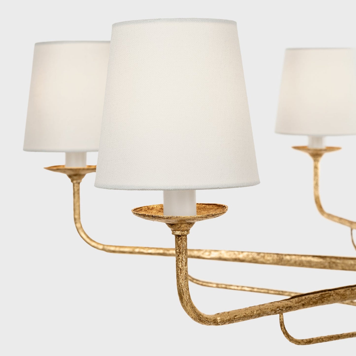 Amalfi Chandelier | Antique Brass & Fabric | 2 or 6 Lights Options