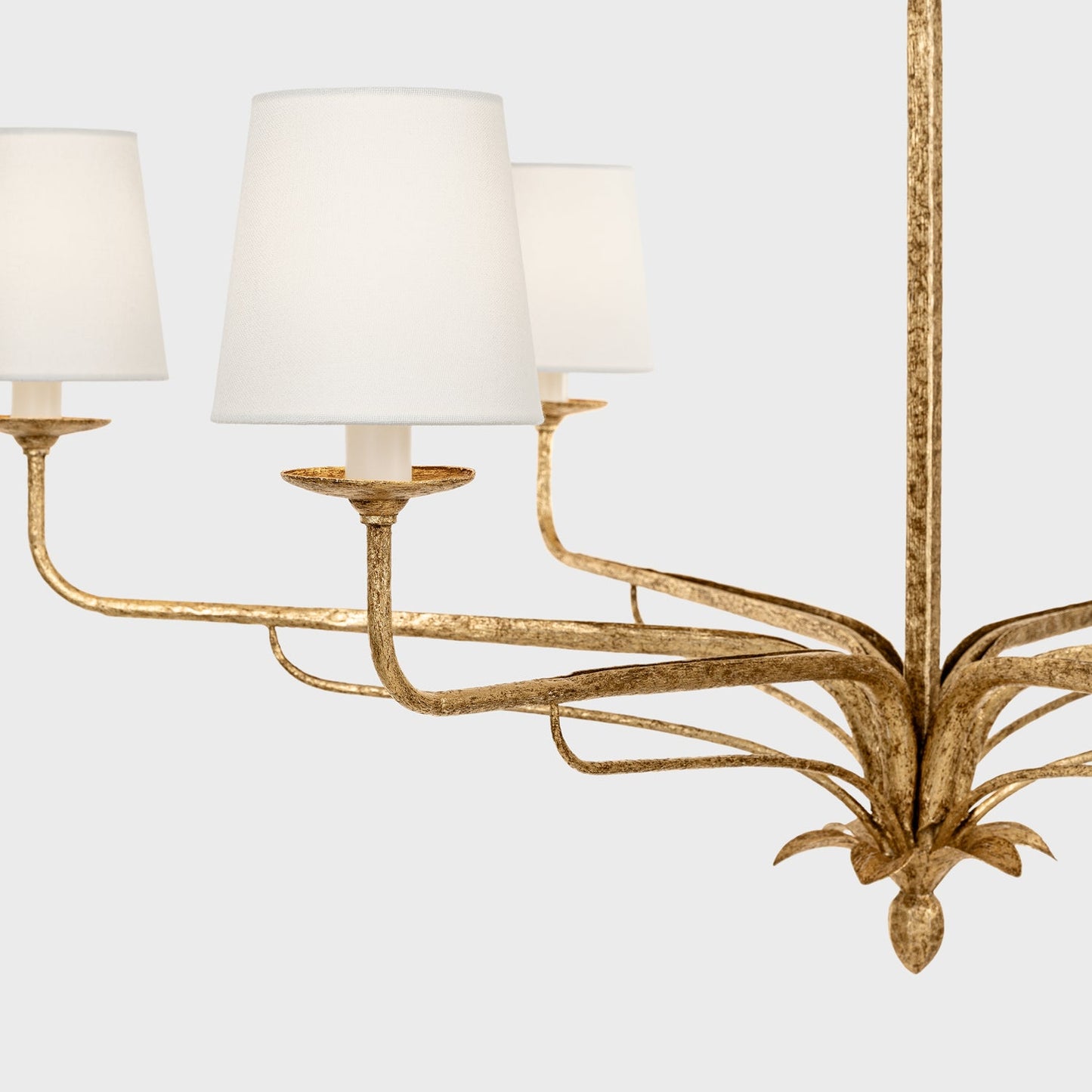 Amalfi Chandelier | Antique Brass & Fabric | 2 or 6 Lights Options