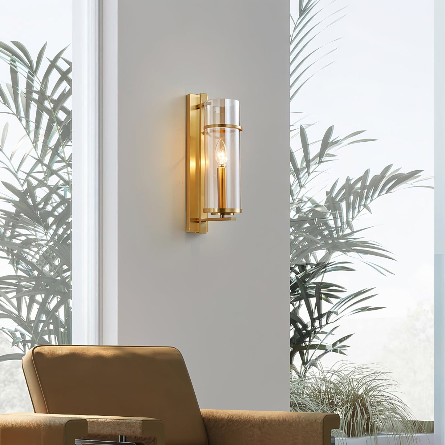 Amalfi Wall Lamp | Metal & Glass | Black & Gold