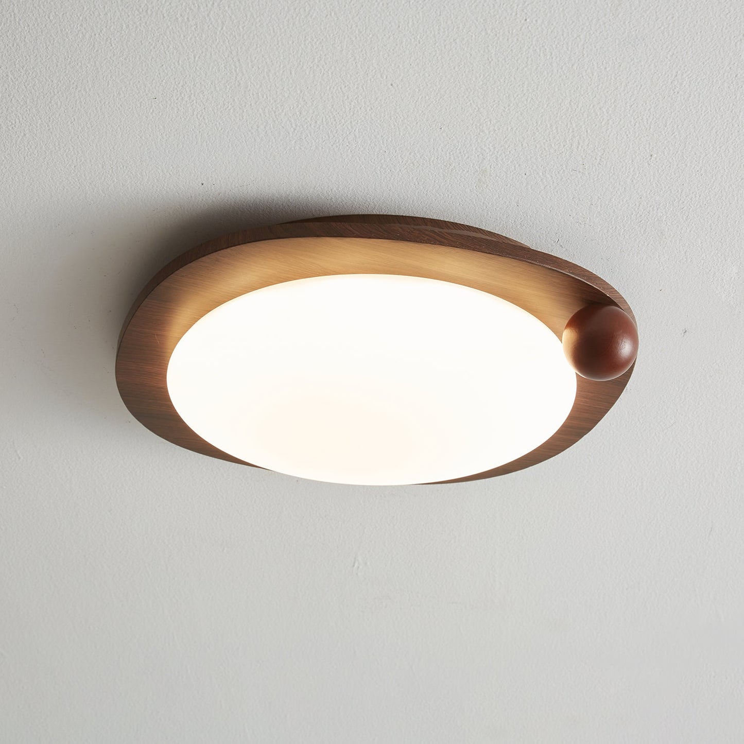 Amalphi Ceiling Light | Walnut Wood Grain | White Shade