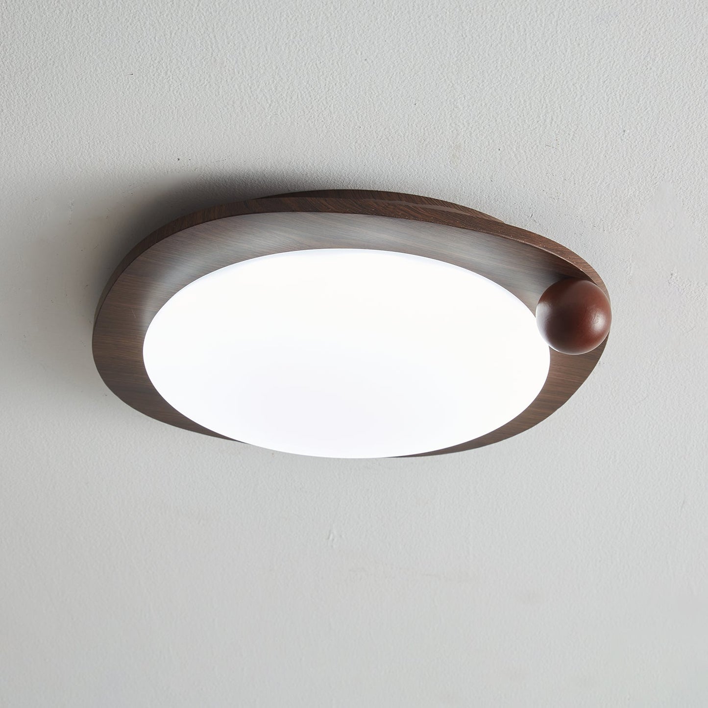 Amalphi Ceiling Light | Walnut Wood Grain | White Shade