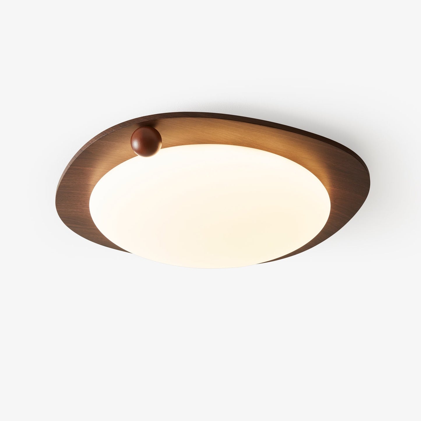 Amalphi Ceiling Light | Walnut Wood Grain | White Shade