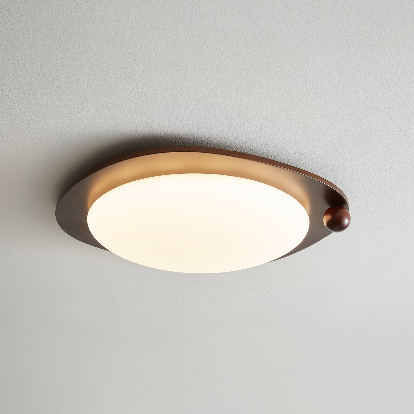 Amalphi Ceiling Light | Walnut Wood Grain | White Shade