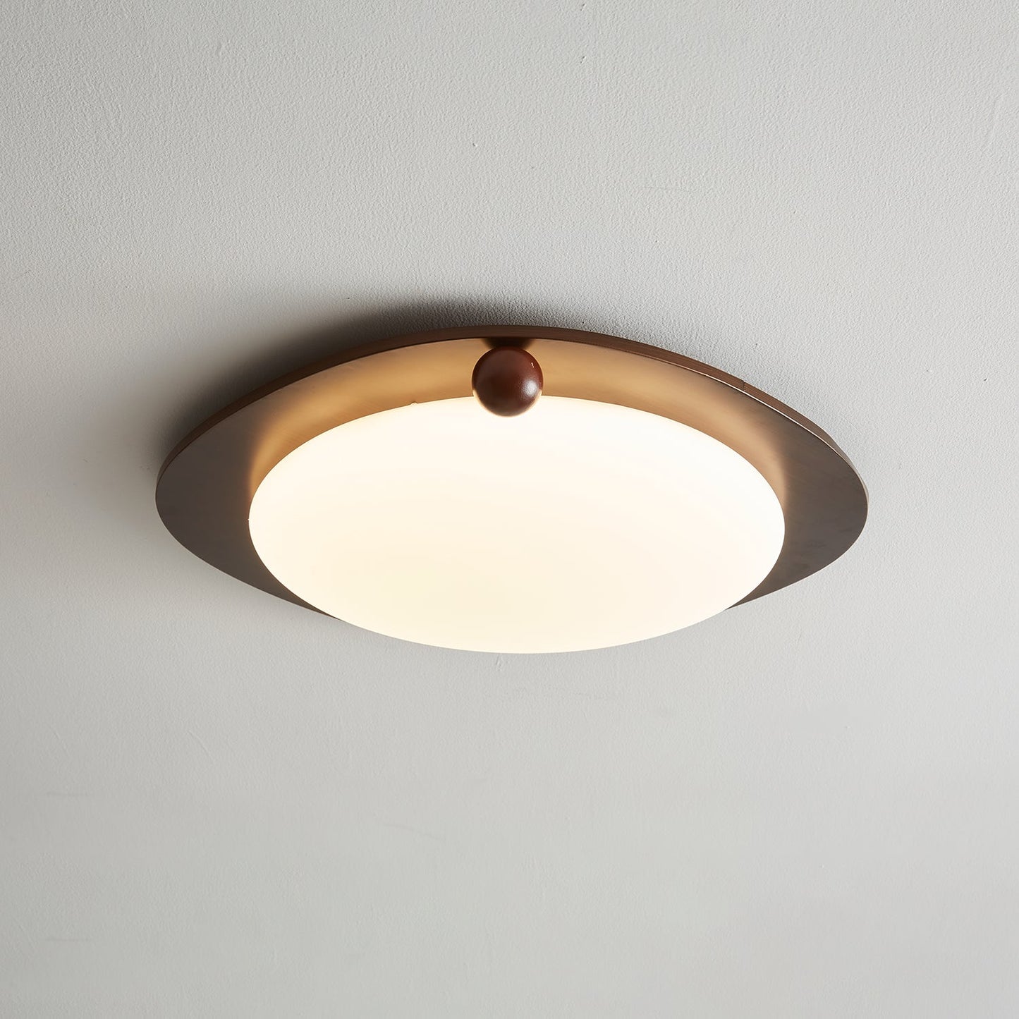 Amalphi Ceiling Light | Walnut Wood Grain | White Shade