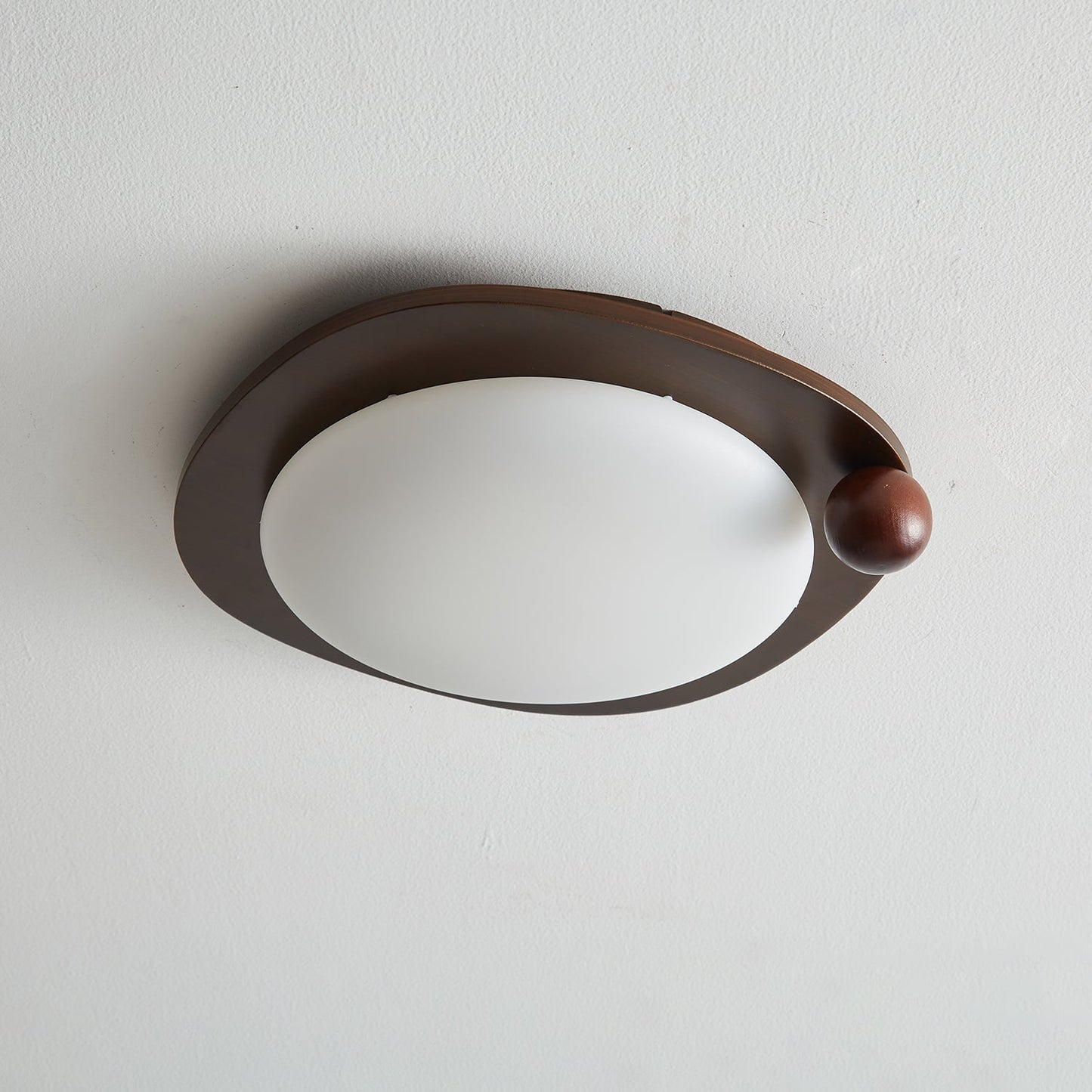 Amalphi Ceiling Light | Walnut Wood Grain | White Shade