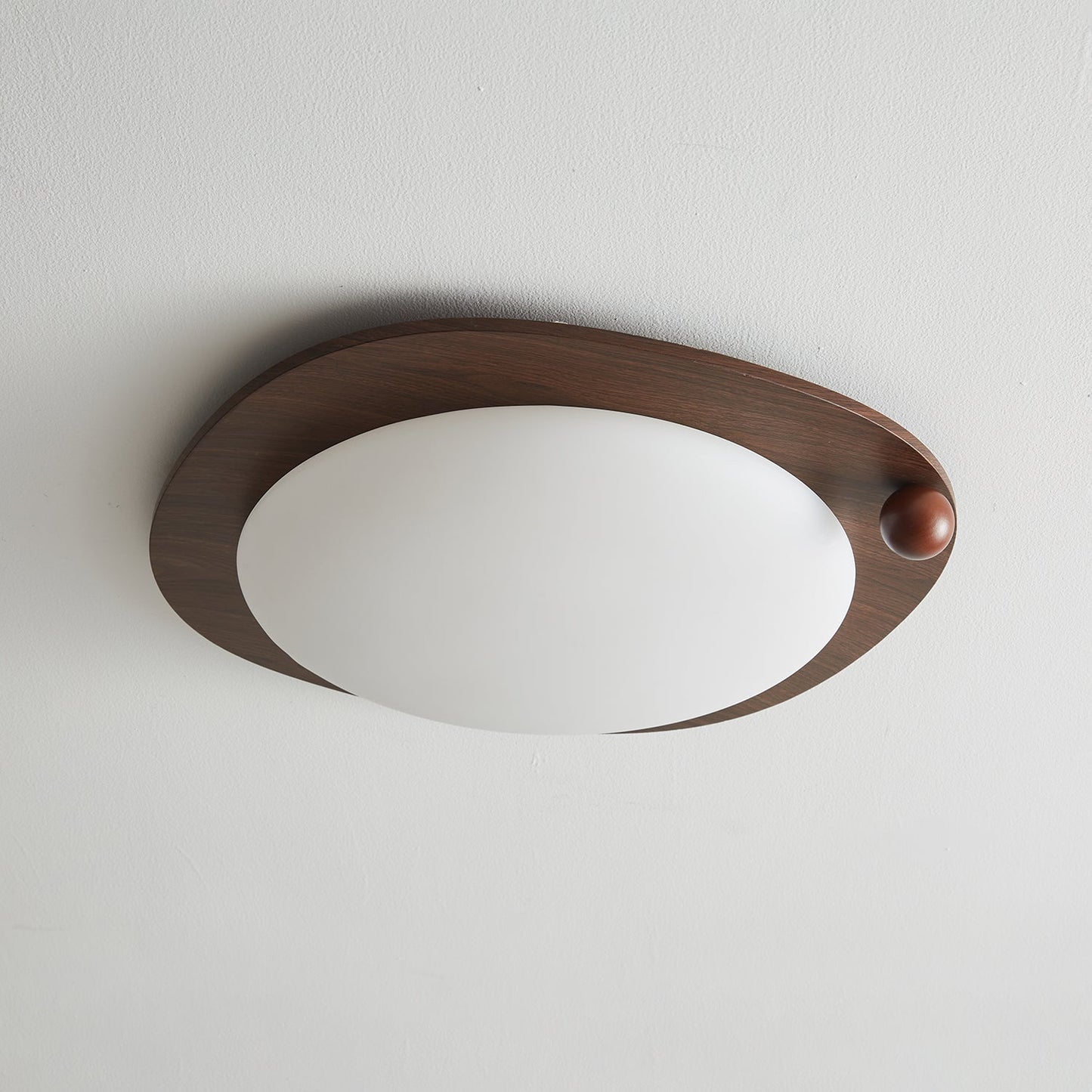 Amalphi Ceiling Light | Walnut Wood Grain | White Shade