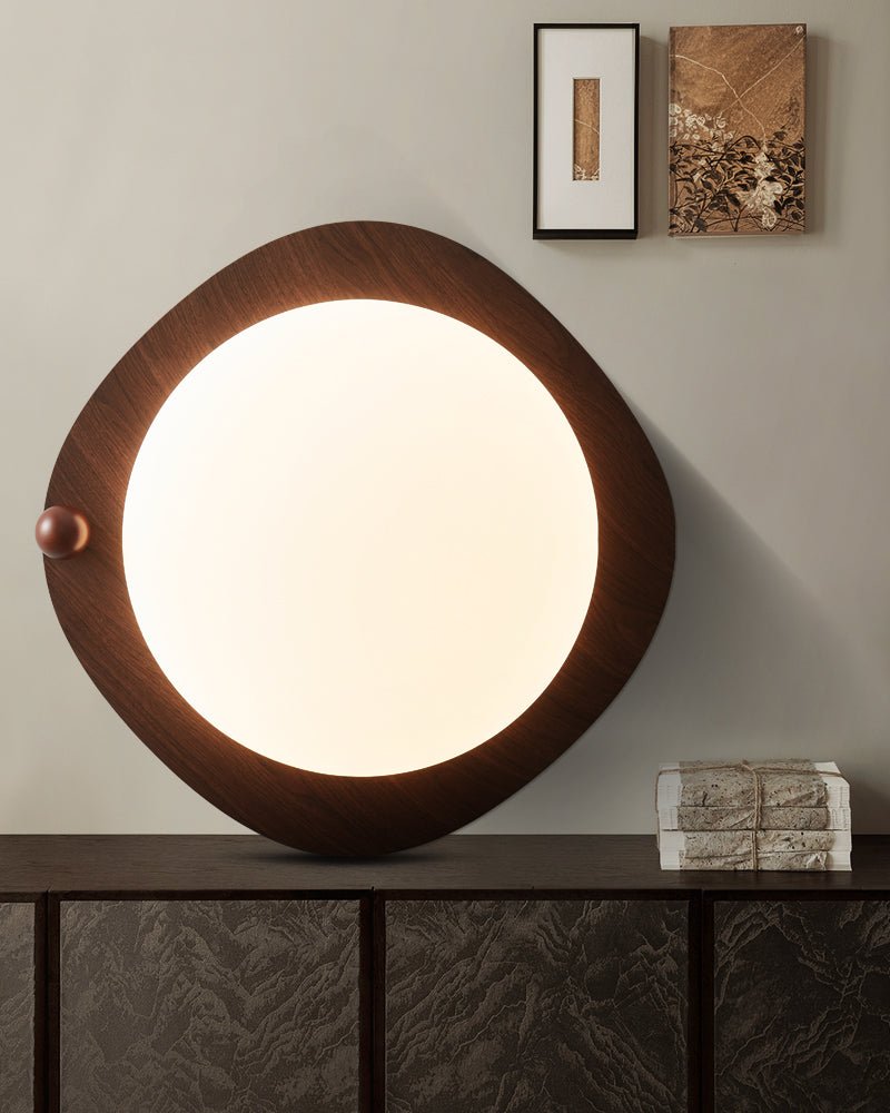 Amalphi Ceiling Light | Walnut Wood Grain | White Shade