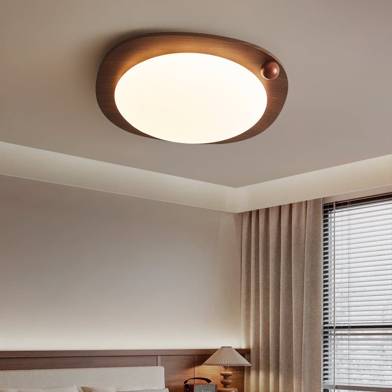 Amalphi Ceiling Light | Walnut Wood Grain | White Shade