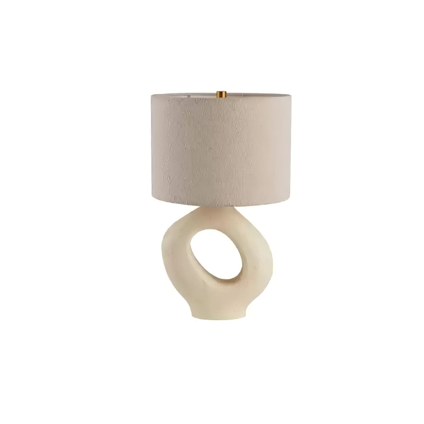 Based on the provided data:1. Core product: Table Lamp
2. Selling points: Sculptural design, ceramic base, available colors, fabric shade
3. New title: Sculptural Table Lamp | Ceramic Base | Beige, Black, White, Grey