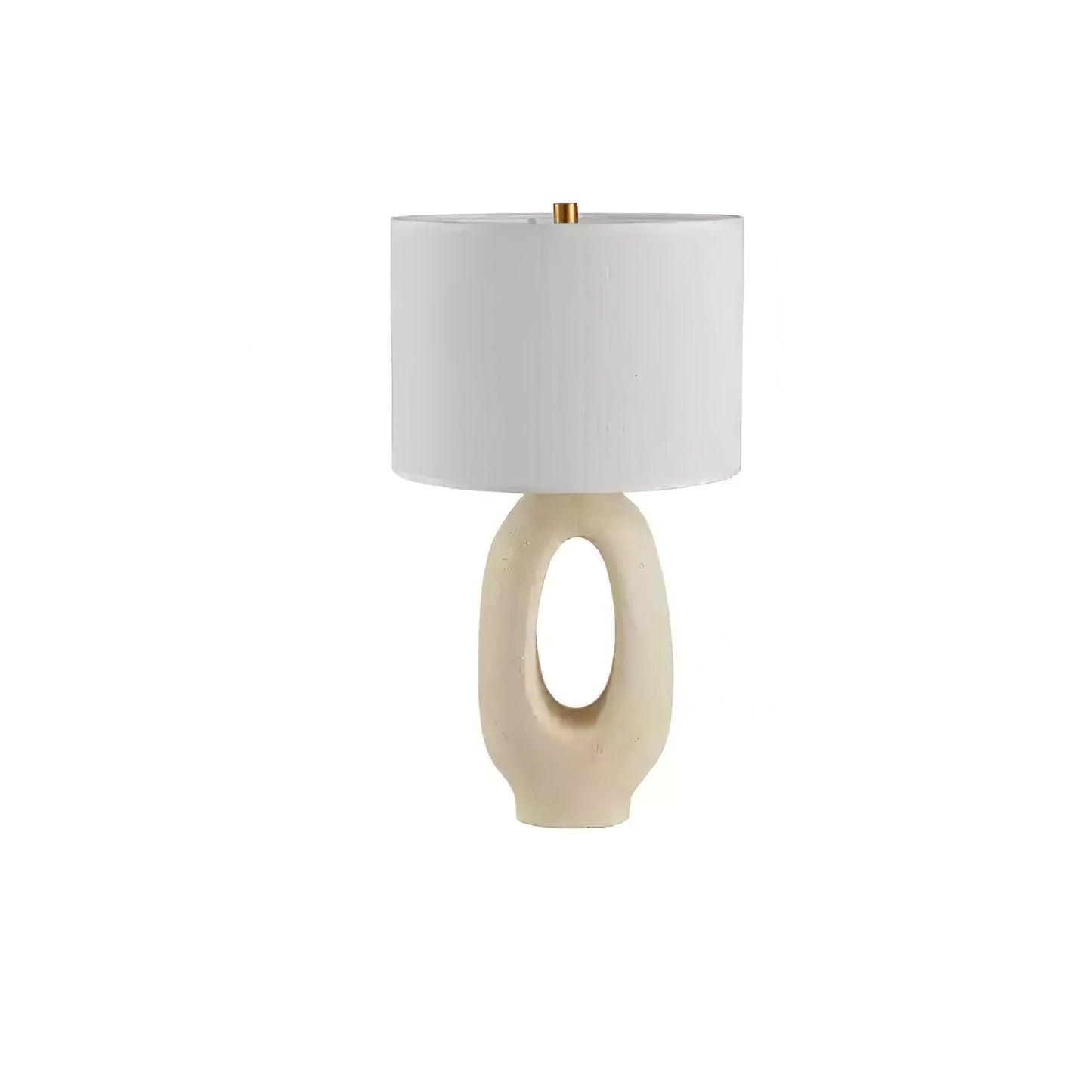 Based on the provided data:1. Core product: Table Lamp
2. Selling points: Sculptural design, ceramic base, available colors, fabric shade
3. New title: Sculptural Table Lamp | Ceramic Base | Beige, Black, White, Grey