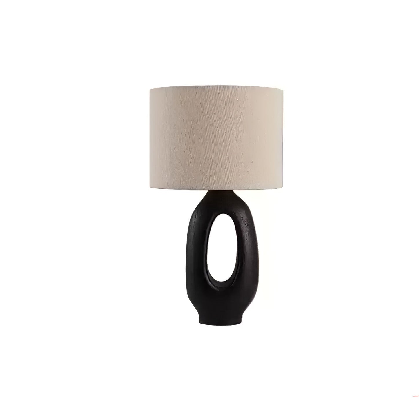 Based on the provided data:1. Core product: Table Lamp
2. Selling points: Sculptural design, ceramic base, available colors, fabric shade
3. New title: Sculptural Table Lamp | Ceramic Base | Beige, Black, White, Grey