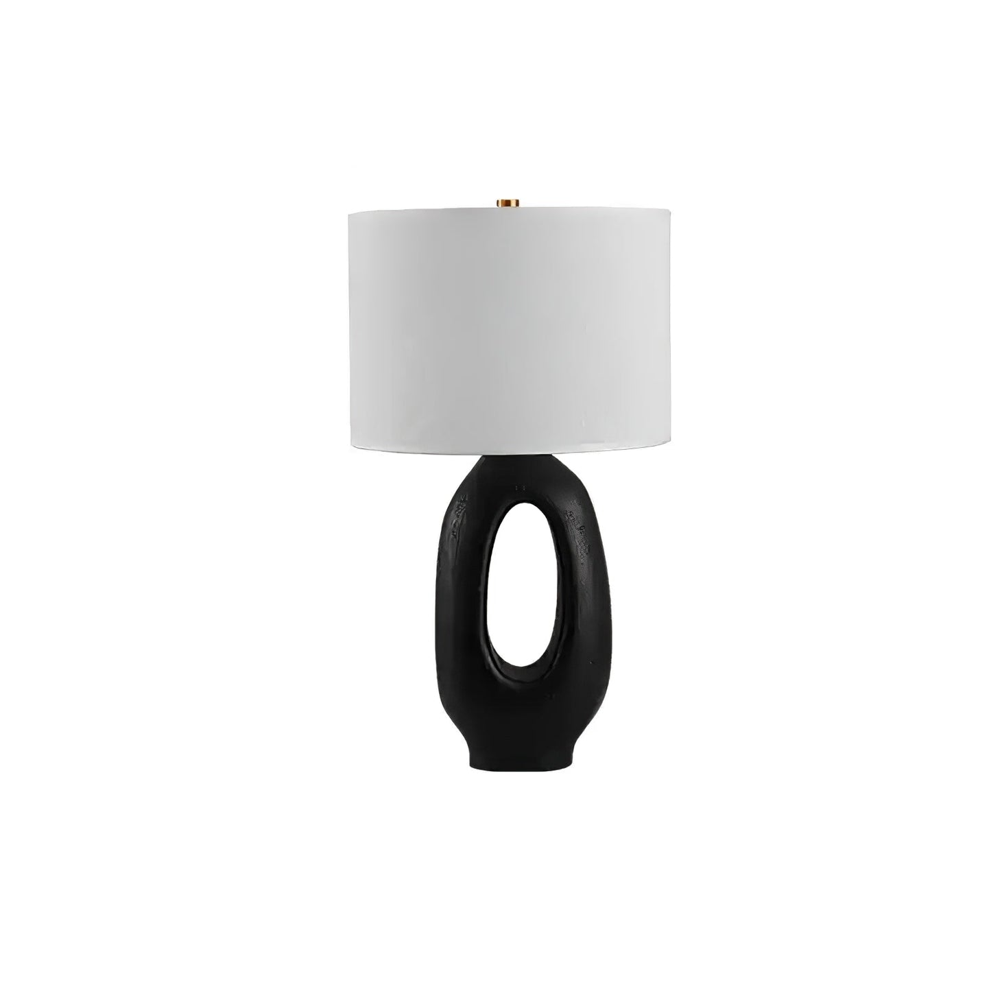 Based on the provided data:1. Core product: Table Lamp
2. Selling points: Sculptural design, ceramic base, available colors, fabric shade
3. New title: Sculptural Table Lamp | Ceramic Base | Beige, Black, White, Grey