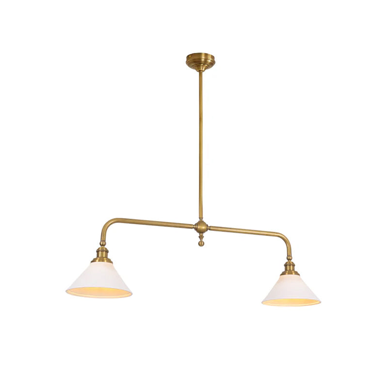 Amelia Chandelier | Brass & Ceramic | 2-Light Retro Design