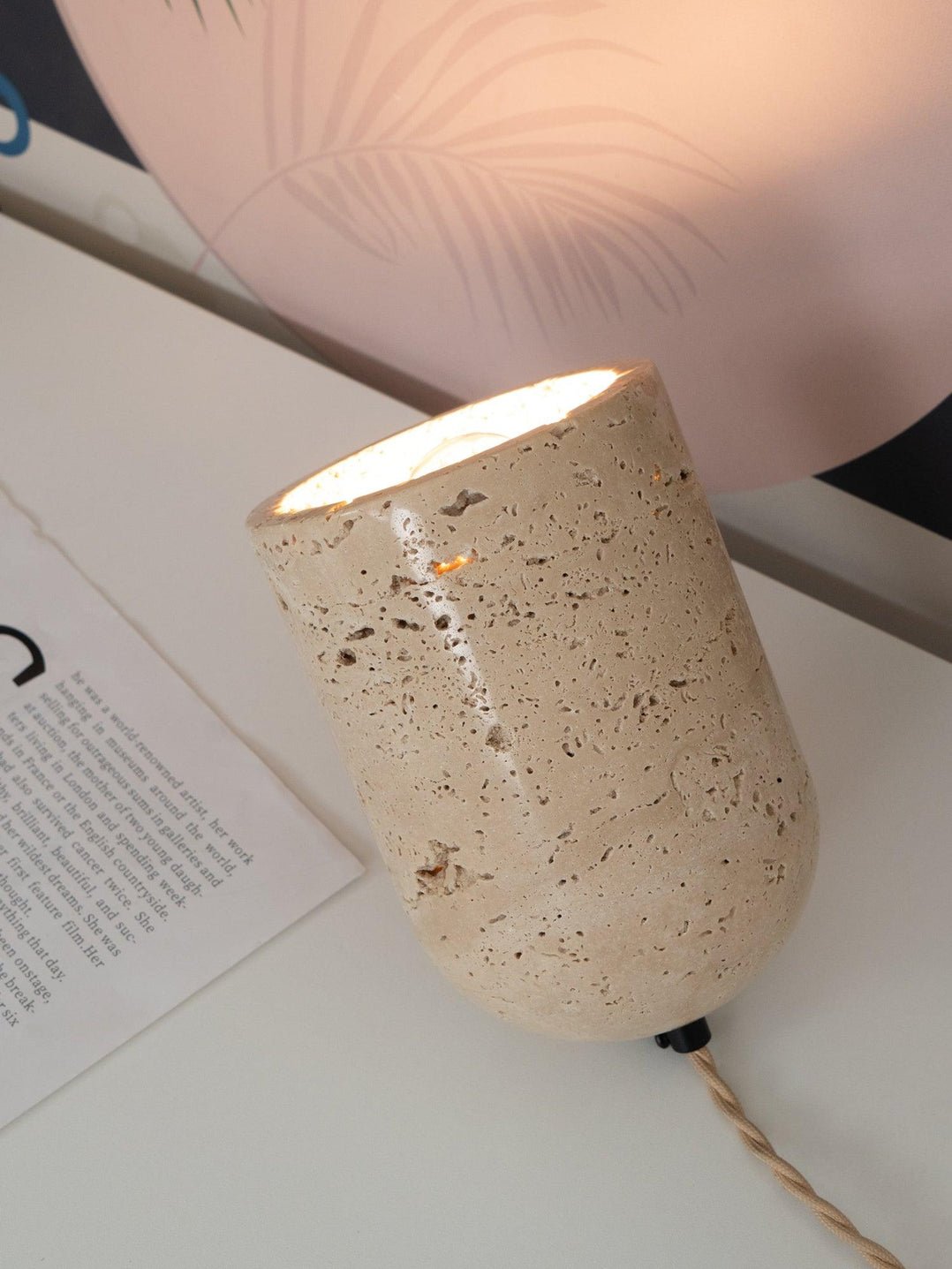 Amidori Table Lamp | Yellow Travertine | Indoor
