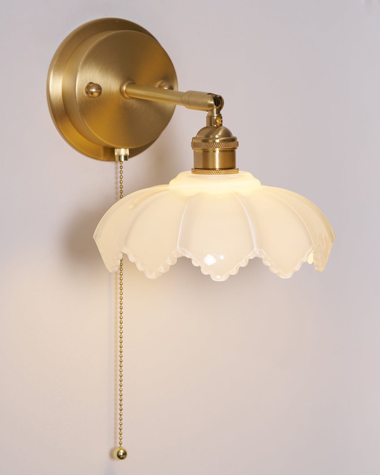 Lotus Rotatable Wall Lamp | Gold Finish | White Glass Shade