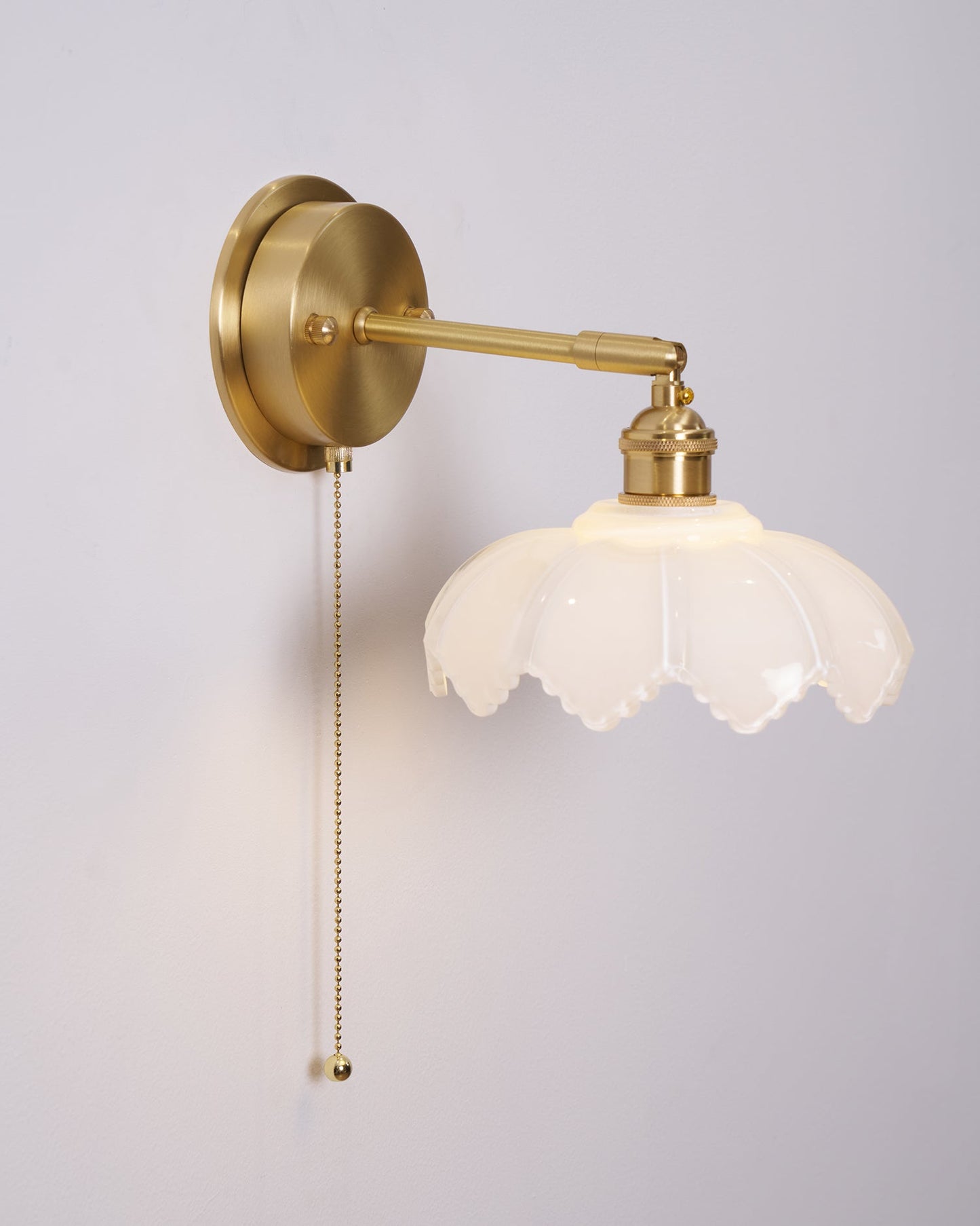 Lotus Rotatable Wall Lamp | Gold Finish | White Glass Shade