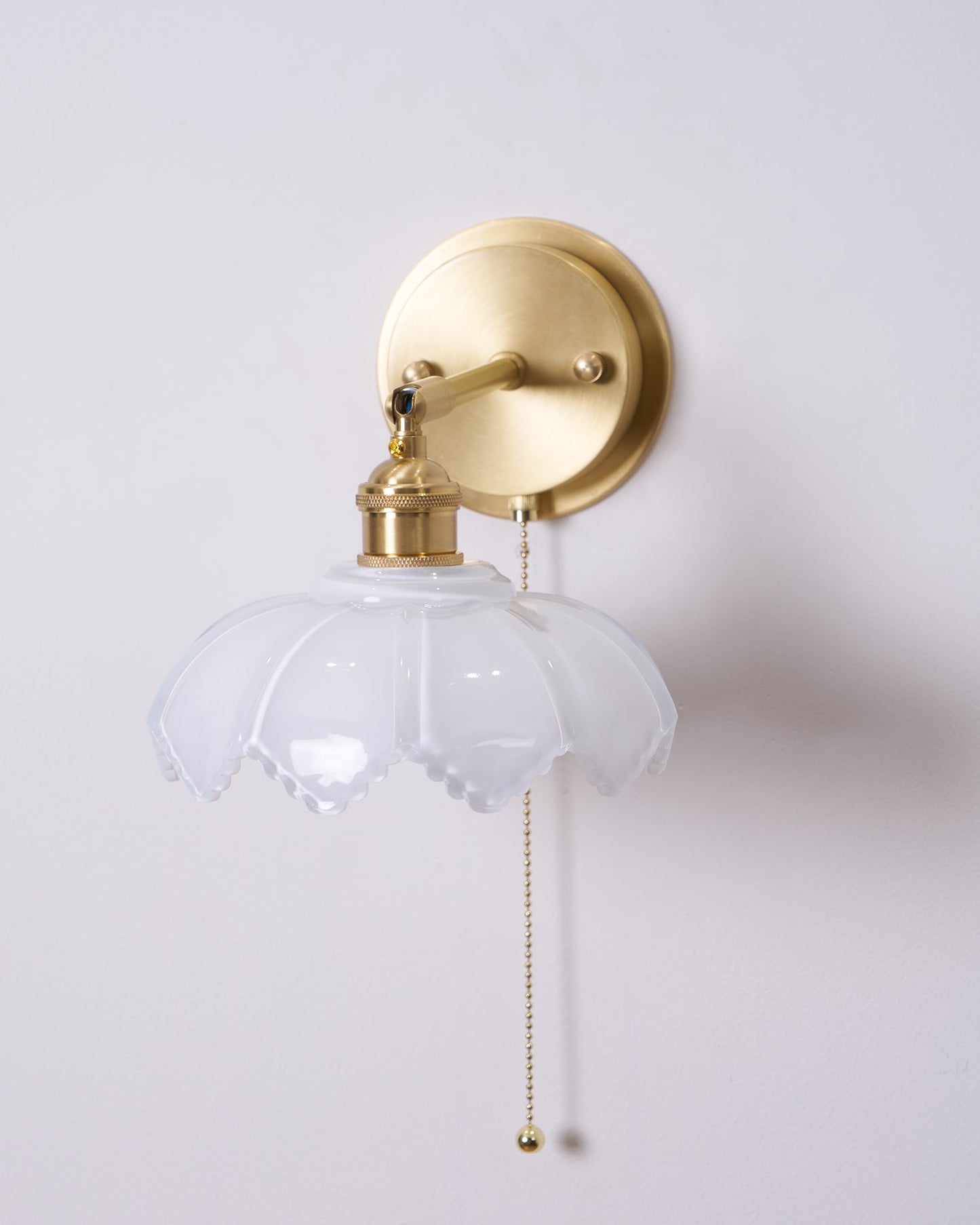 Lotus Rotatable Wall Lamp | Gold Finish | White Glass Shade