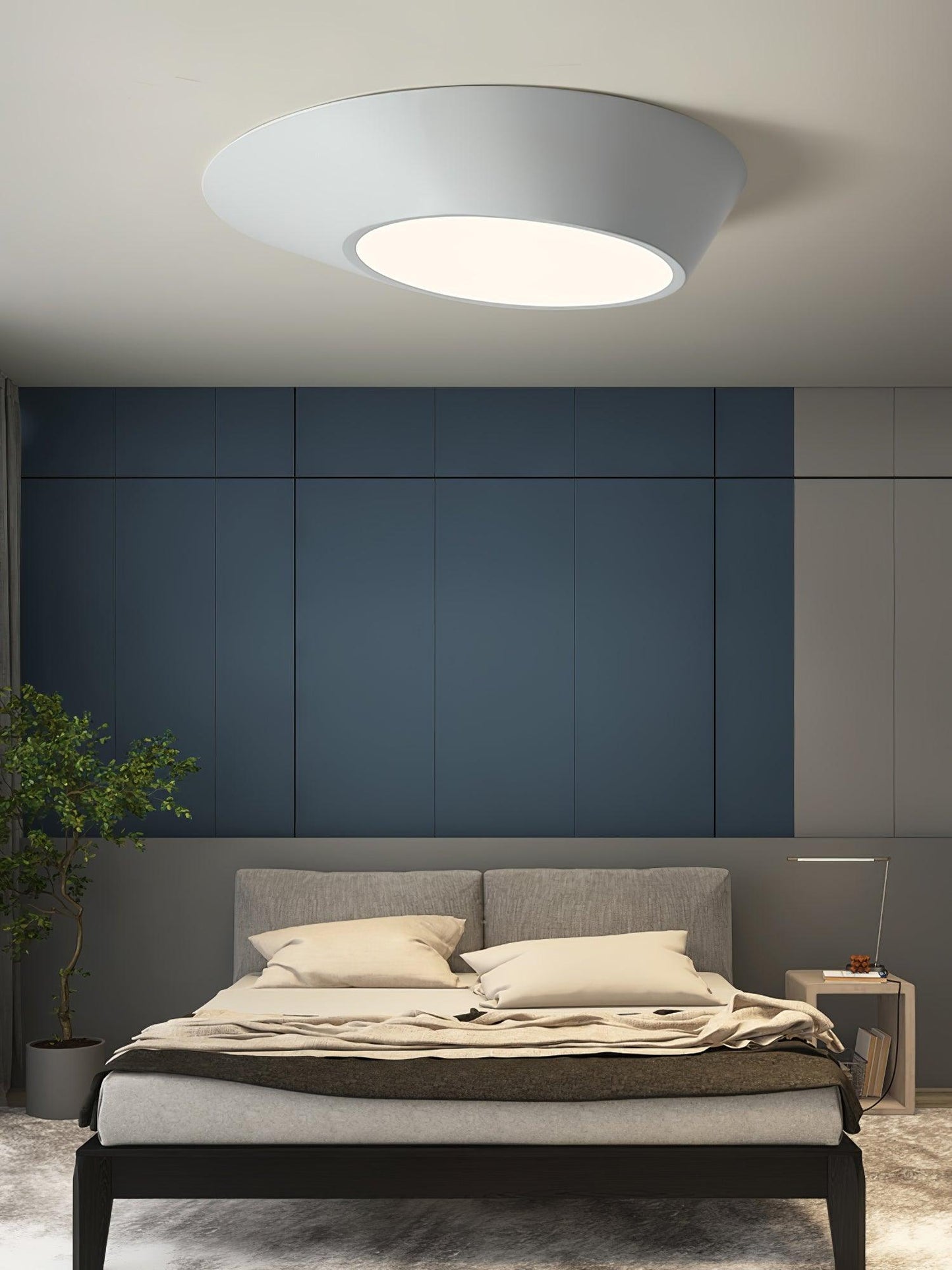 Angled Ceiling Light | Iron, Metal, Acrylic | Black, White