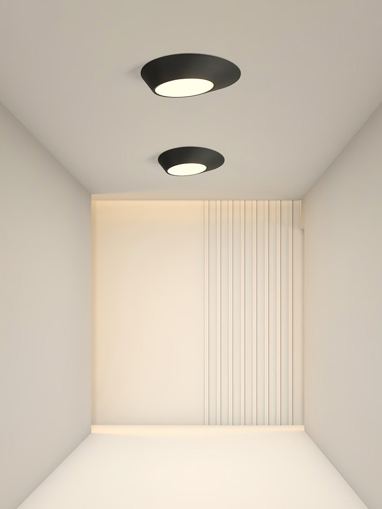 Angled Ceiling Light | Iron, Metal, Acrylic | Black, White