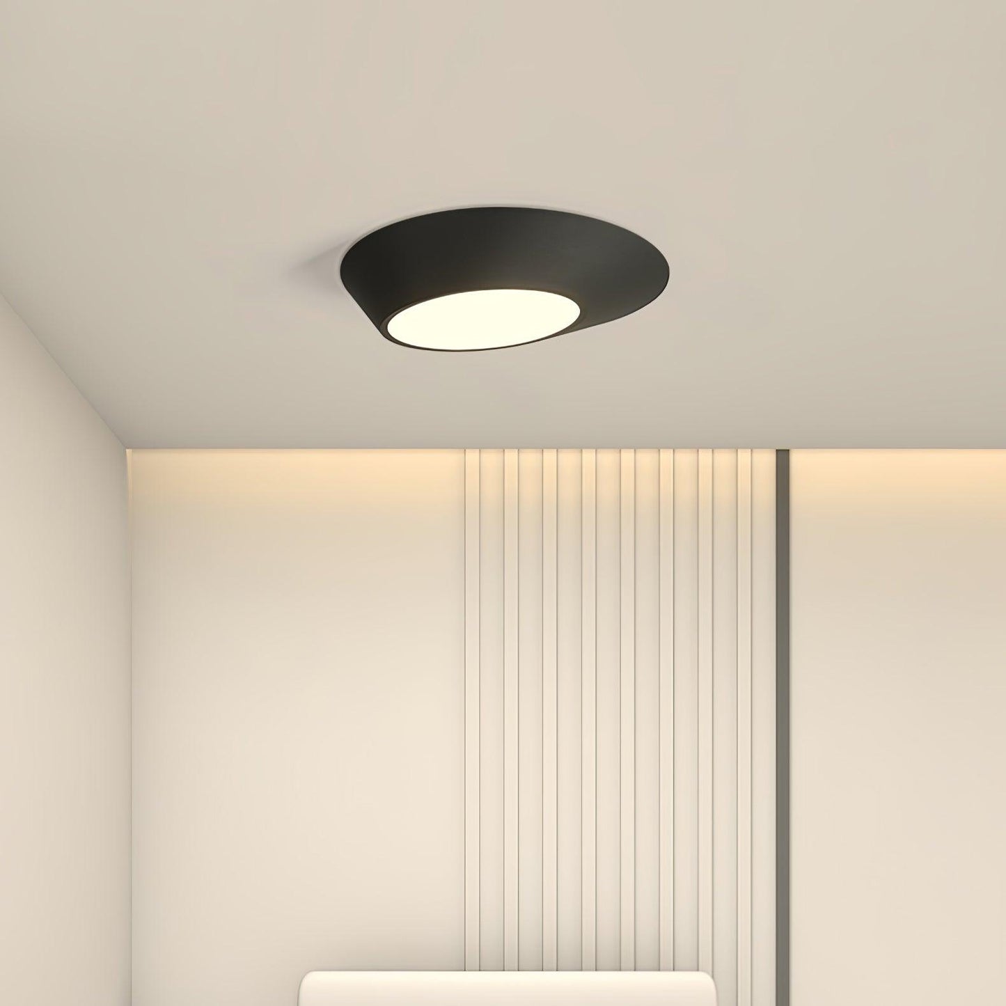 Angled Ceiling Light | Iron, Metal, Acrylic | Black, White