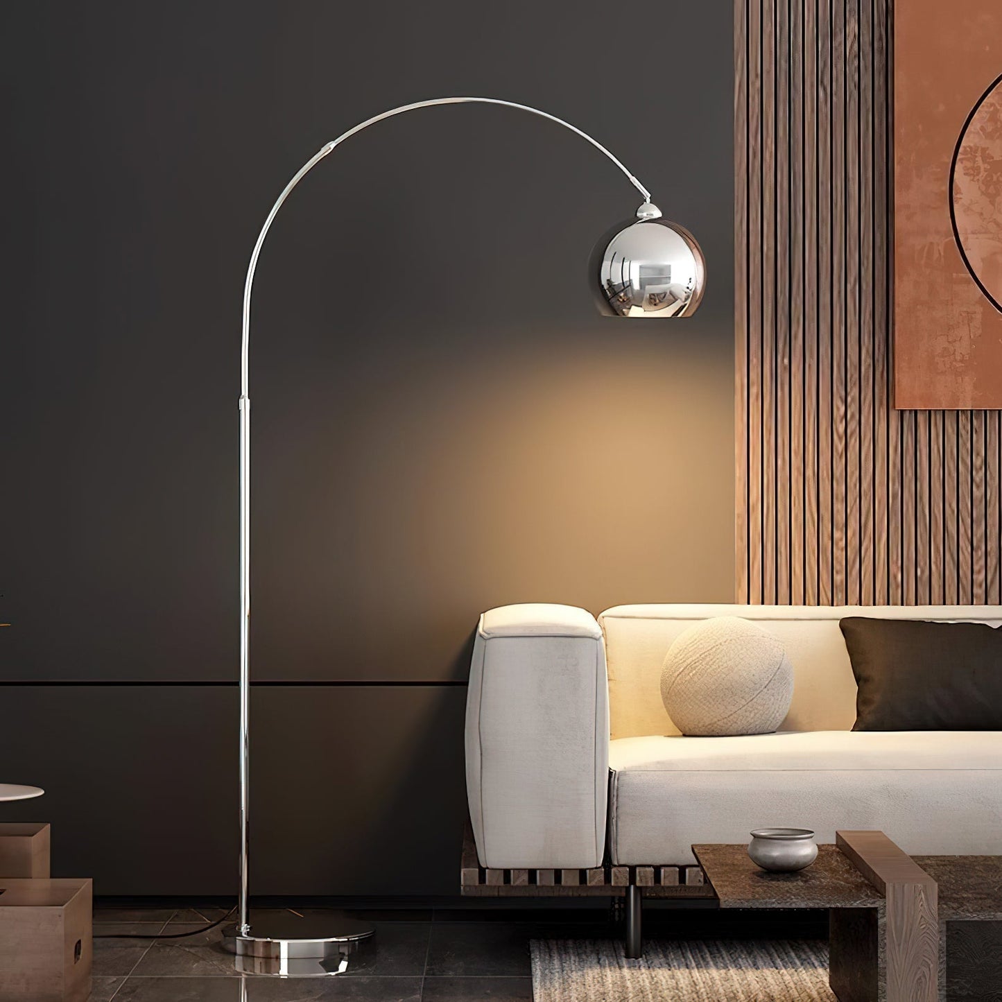 Angler Floor Lamp | Adjustable Metal Design | Black, Chrome, White