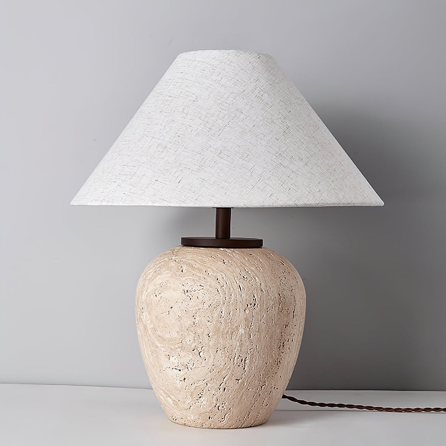 Aoji Table Lamp | Yellow Travertine | Beige