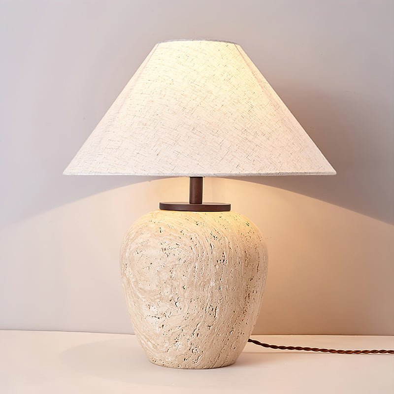 Aoji Table Lamp | Yellow Travertine | Beige