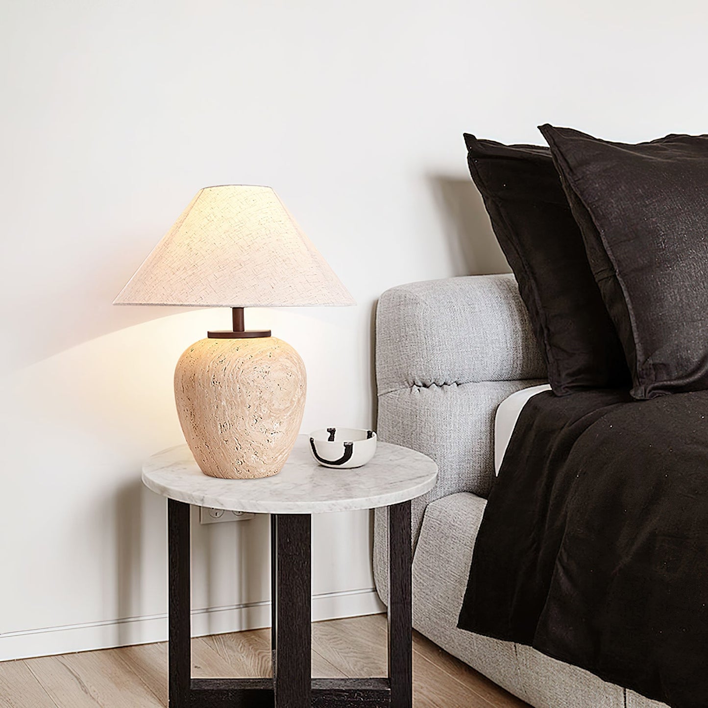 Aoji Table Lamp | Yellow Travertine | Beige