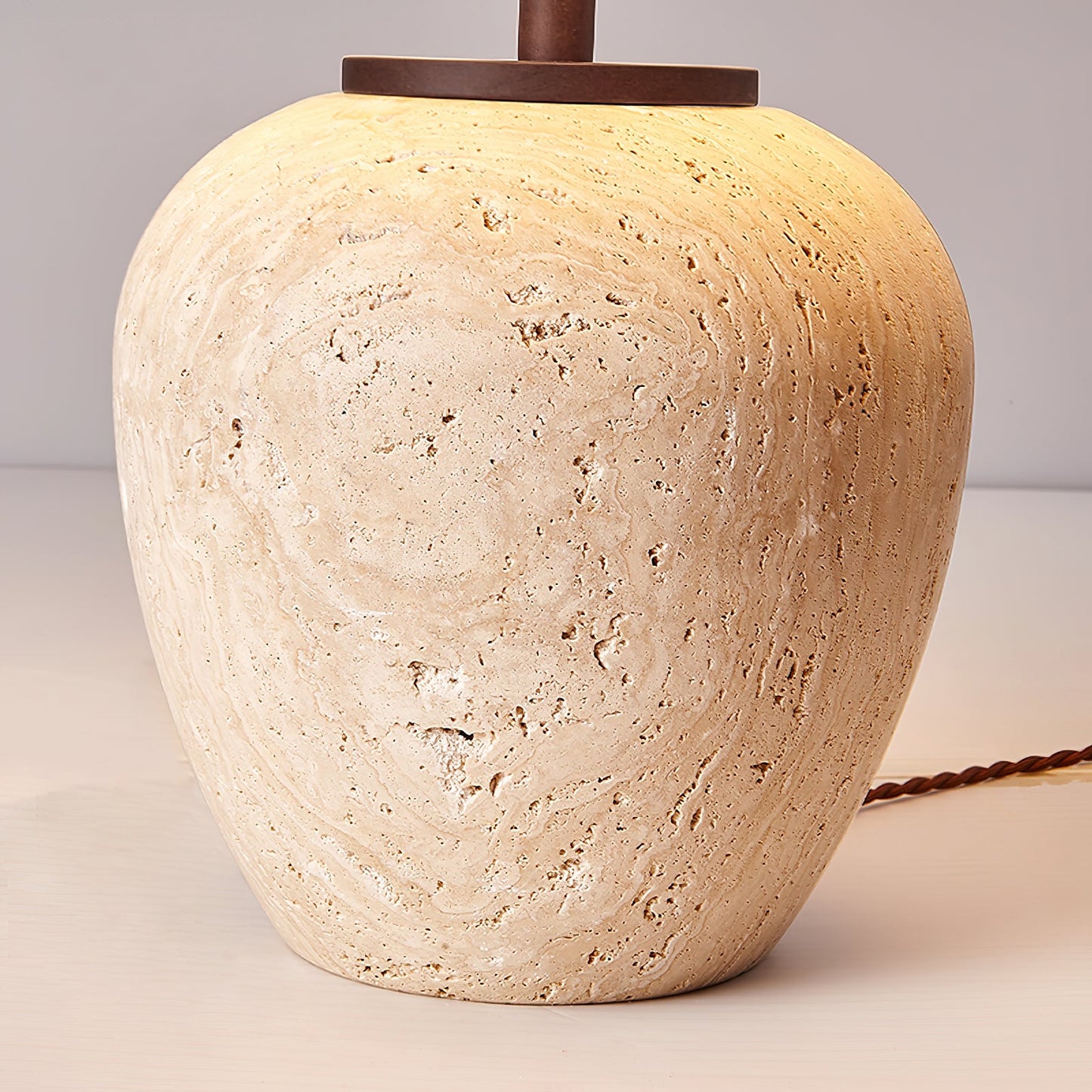 Aoji Table Lamp | Yellow Travertine | Beige