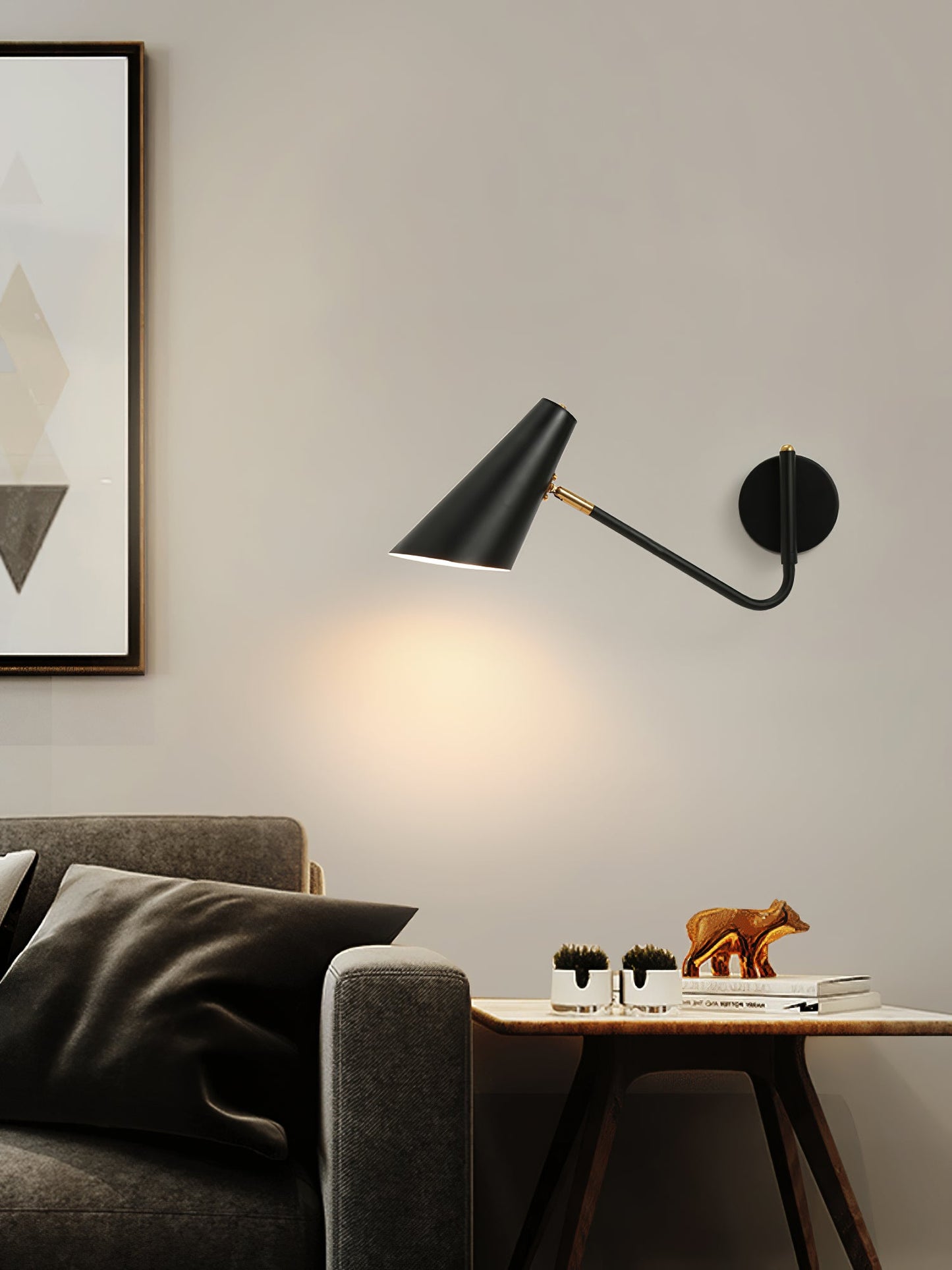 Apex Wall Sconce | Modern Minimalist Design | Black & Brass Finish