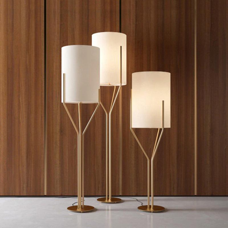 Arborescence Floor Lamp | Brass & Linen | Custom Height Options