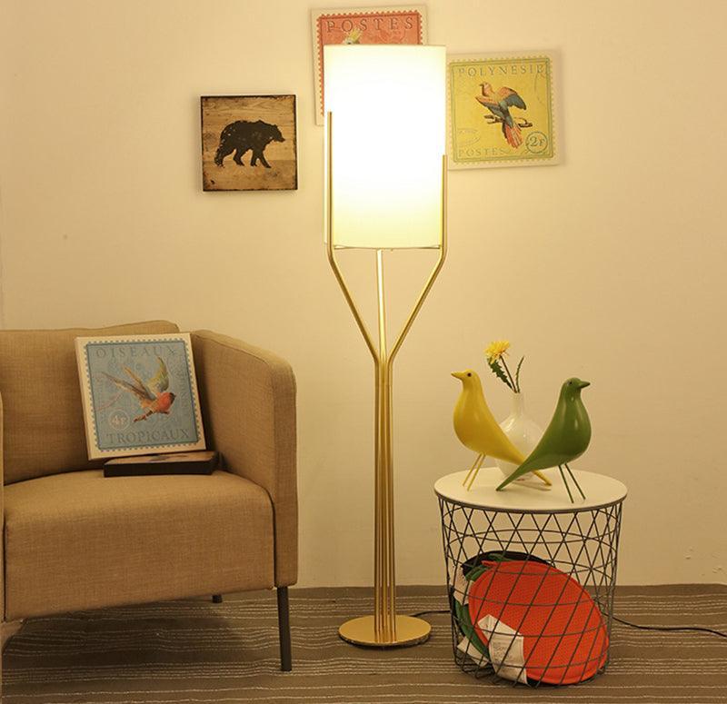 Arborescence Floor Lamp | Brass & Linen | Custom Height Options