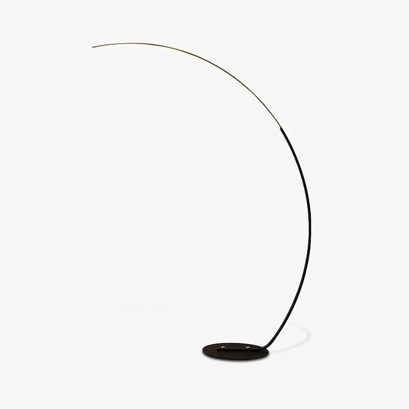 Arc Floor Lamp | Black Iron & White Acrylic Shade | 50cm Diameter