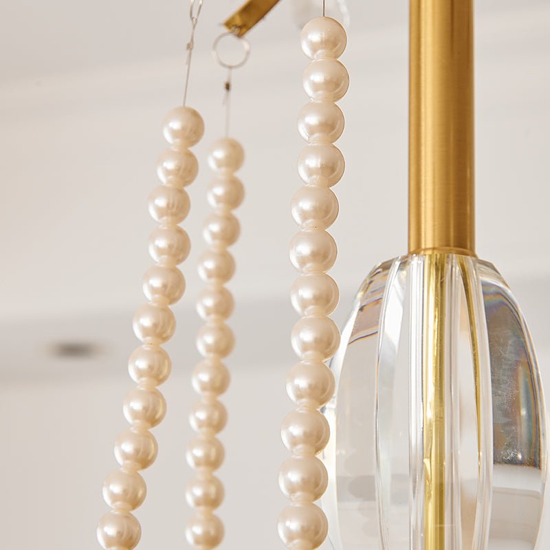 Arcadia Crysta Chandelier | Gold Metal & Clear Glass | 6 or 8 Lights
