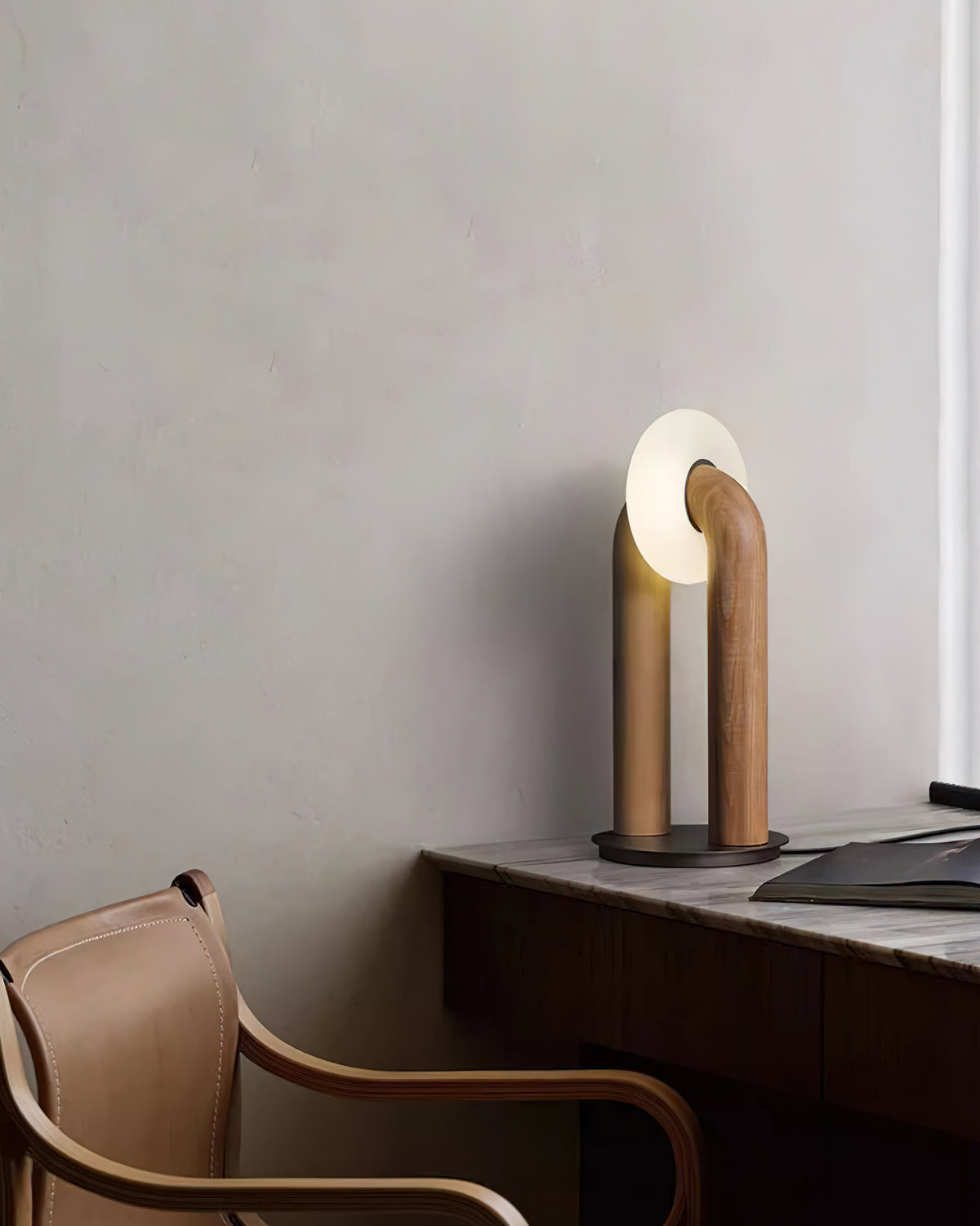 Arcadia Table Lamp | Wooden Design | Wood, Walnut, Black Finishes