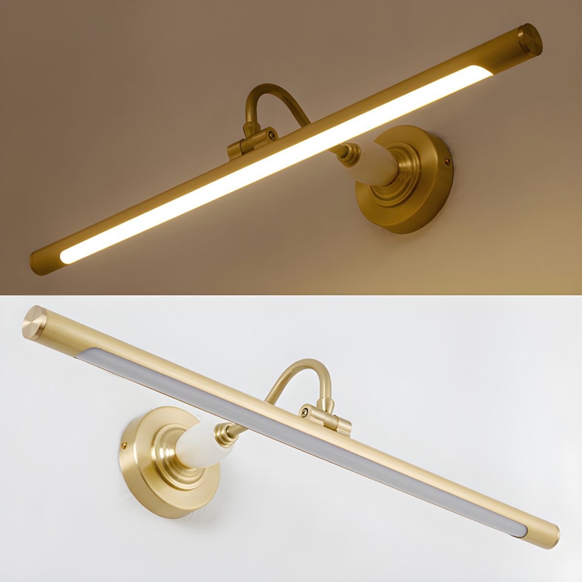 Archer Art Linear Wall Light | Antique Gold Finish | Various Sizes