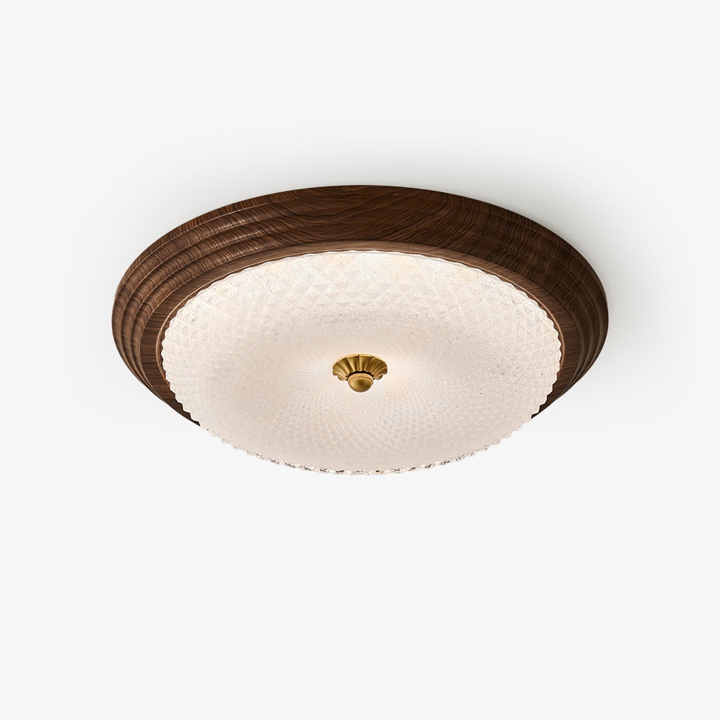 Arlington Ceiling Lamp | Metal & Glass | Walnut Wood, Gold