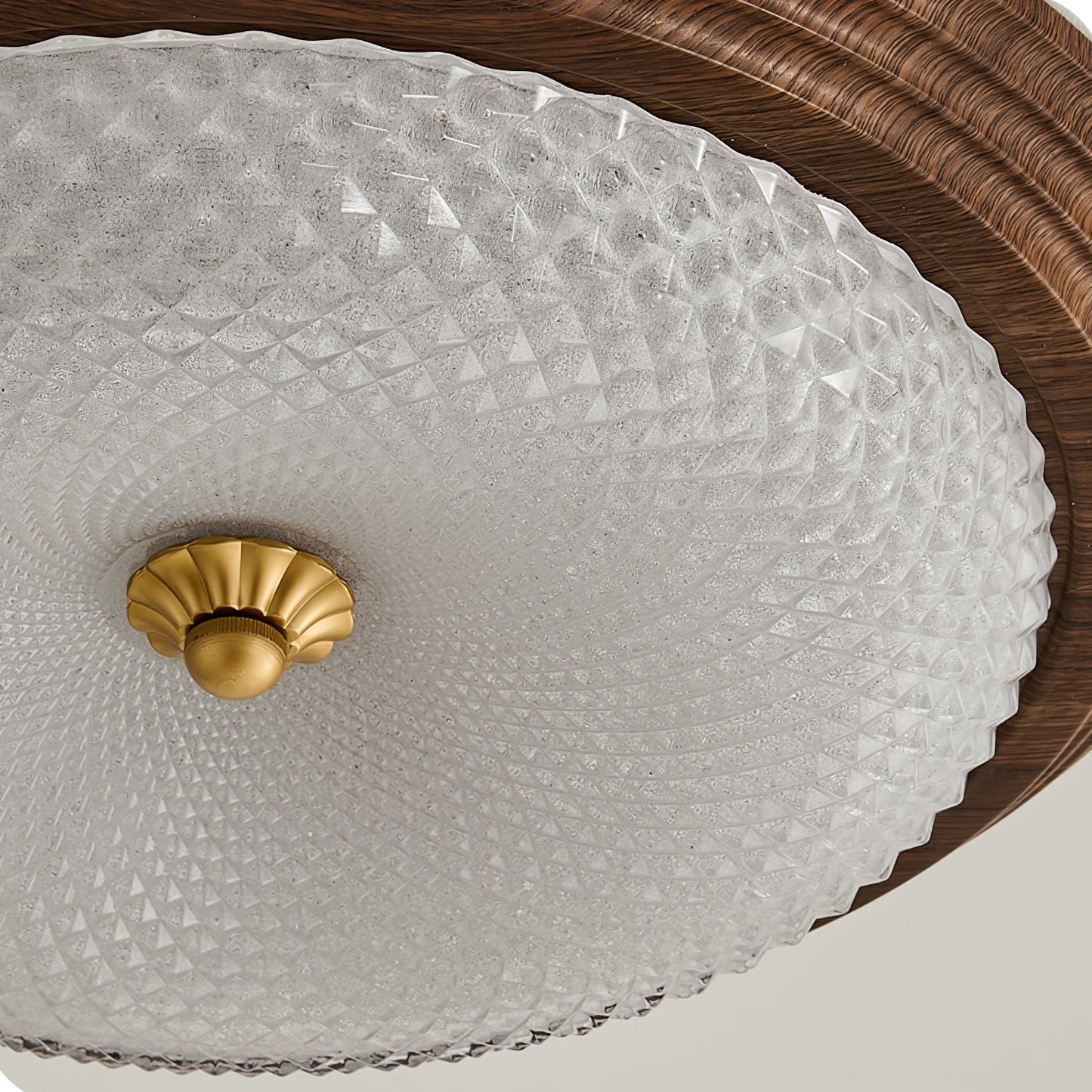 Arlington Ceiling Lamp | Metal & Glass | Walnut Wood, Gold