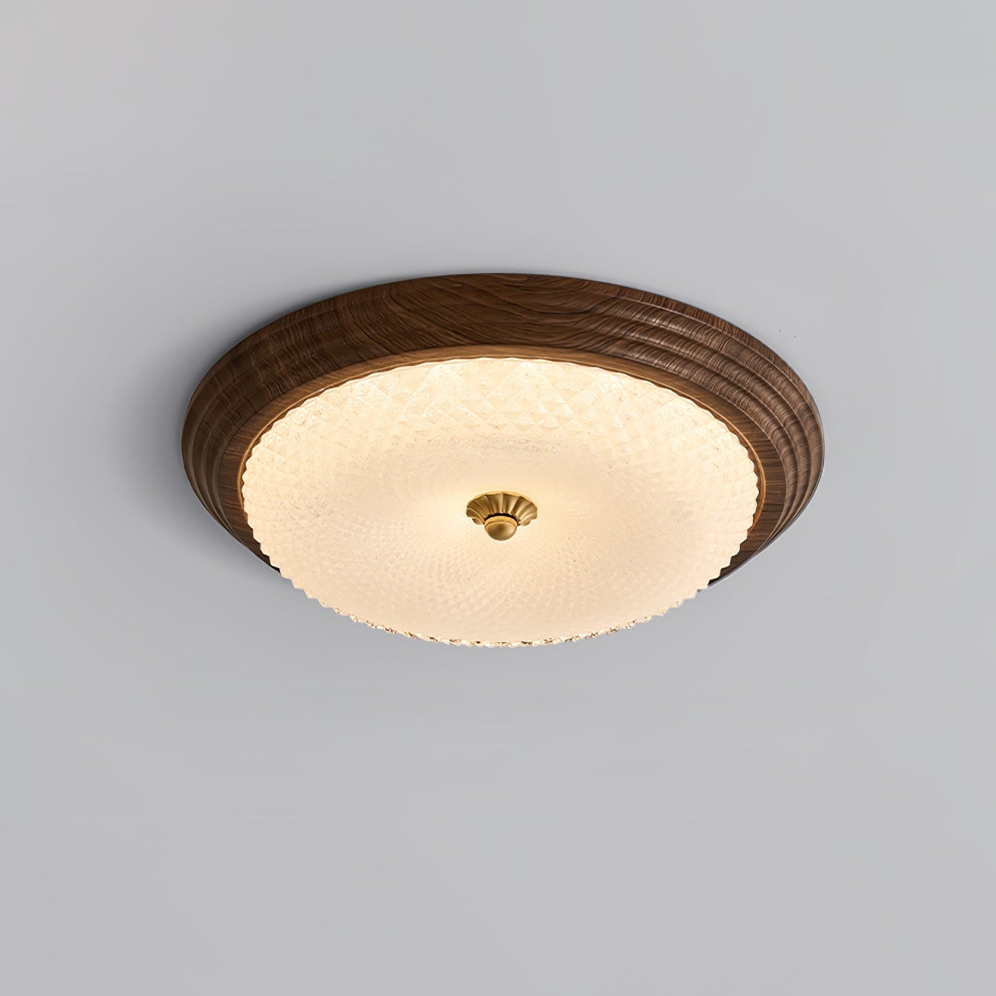 Arlington Ceiling Lamp | Metal & Glass | Walnut Wood, Gold