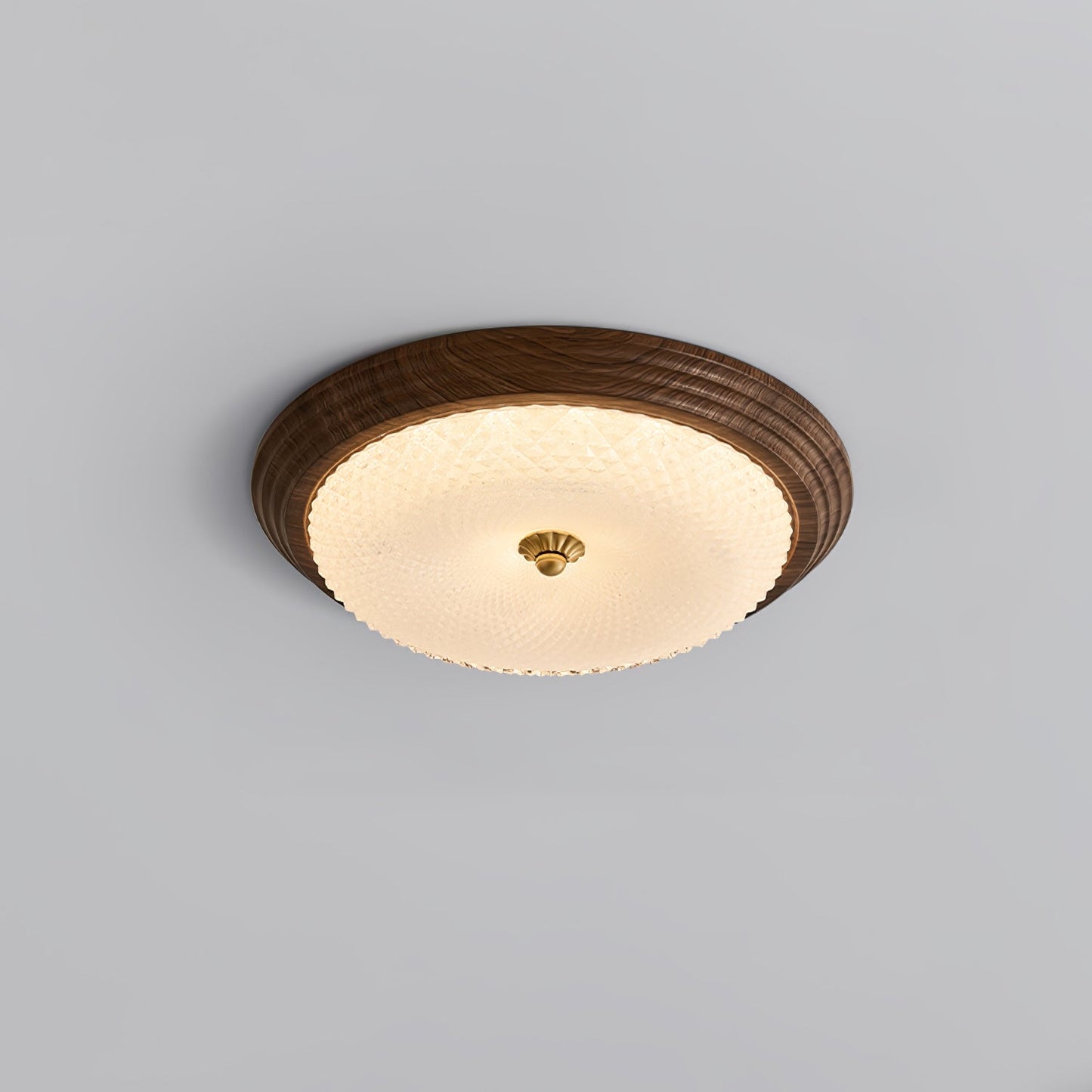 Arlington Ceiling Lamp | Metal & Glass | Walnut Wood, Gold