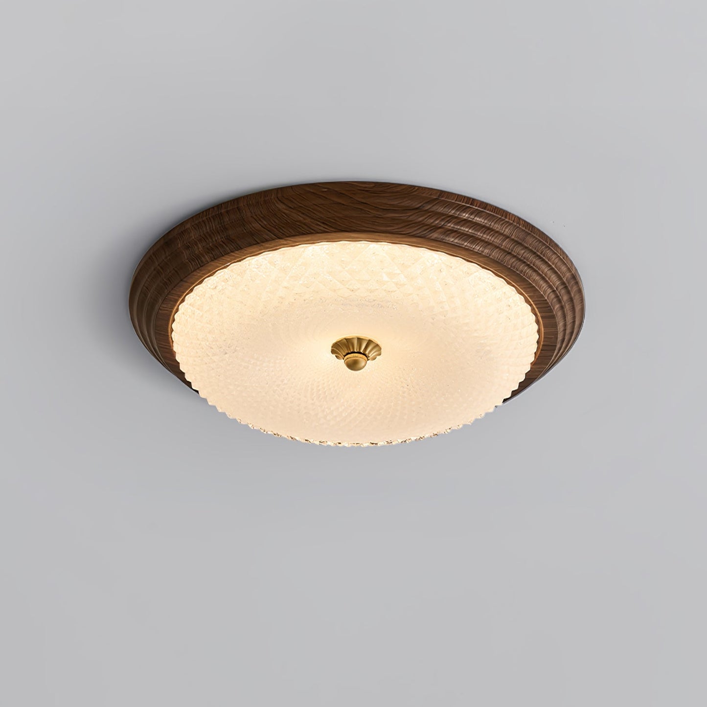Arlington Ceiling Lamp | Metal & Glass | Walnut Wood, Gold