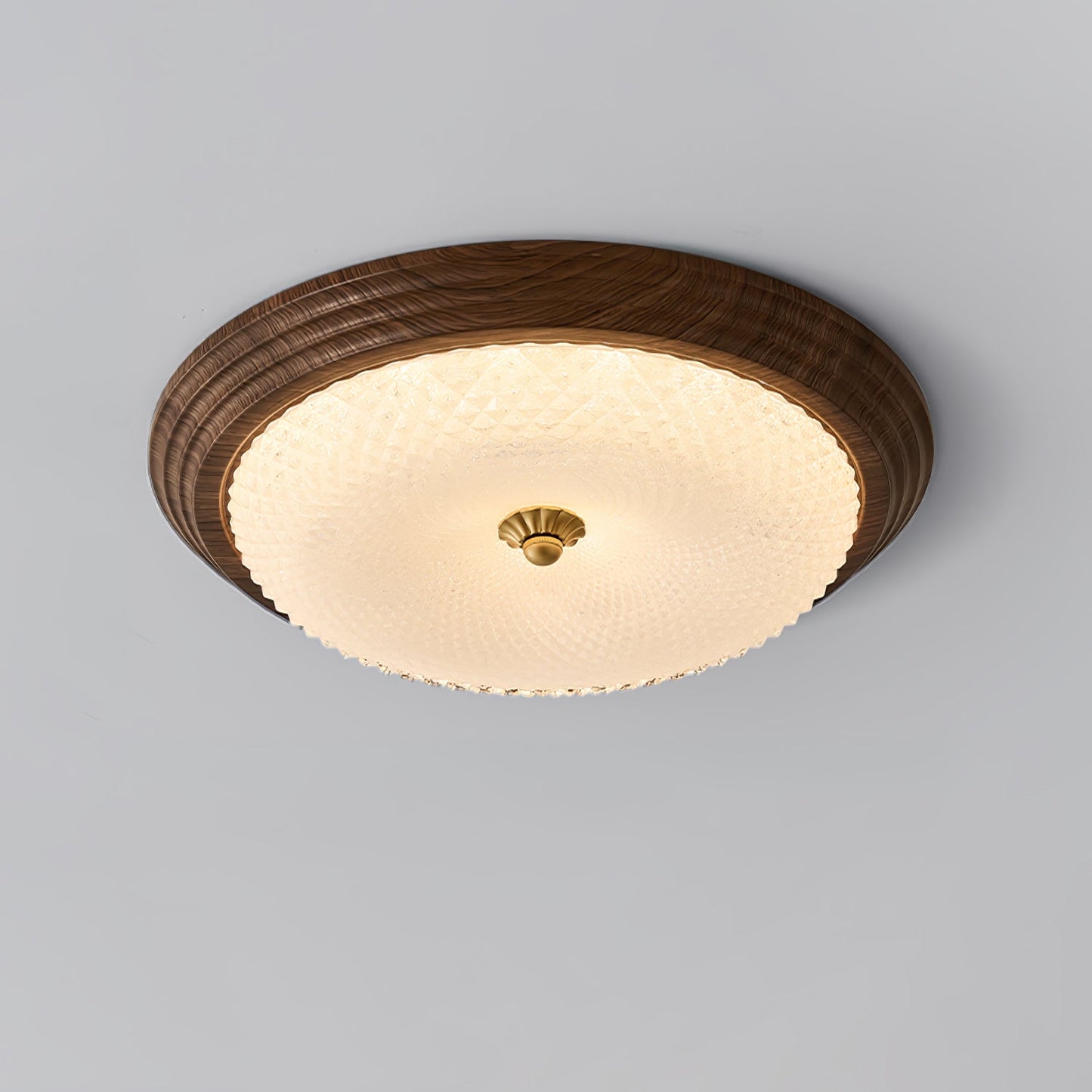Arlington Ceiling Lamp | Metal & Glass | Walnut Wood, Gold