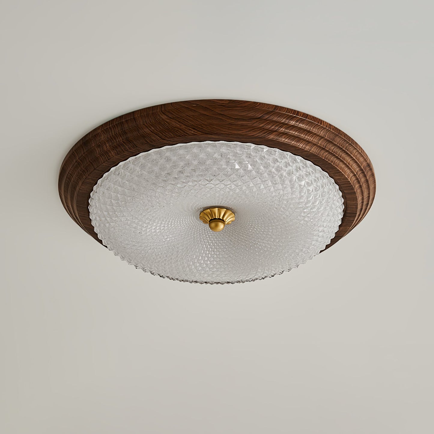 Arlington Ceiling Lamp | Metal & Glass | Walnut Wood, Gold