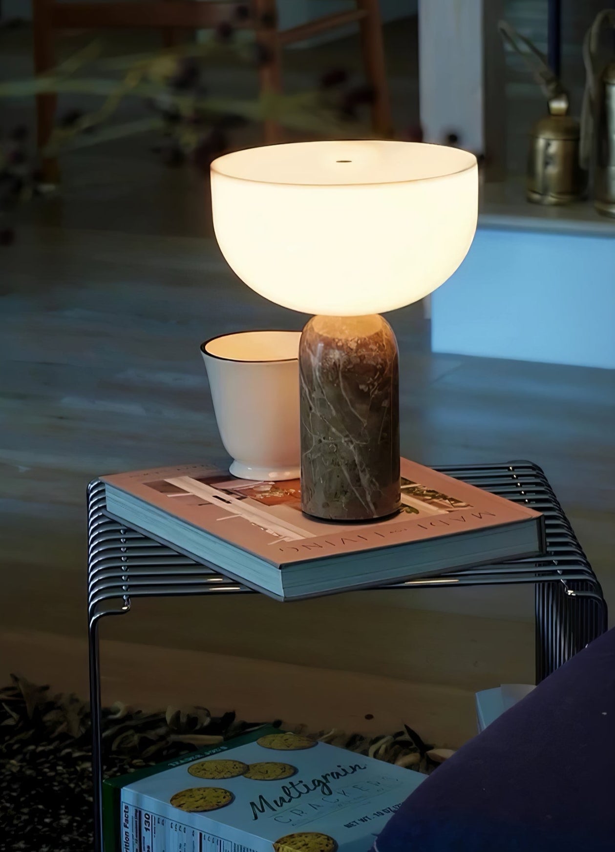 Arno Sphere Marble Table Lamp | Marble/Metal/Acrylic | White Shade