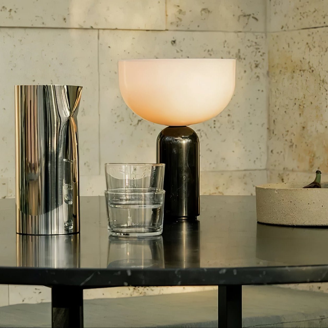 Arno Sphere Marble Table Lamp | Marble/Metal/Acrylic | White Shade
